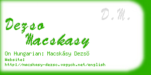 dezso macskasy business card